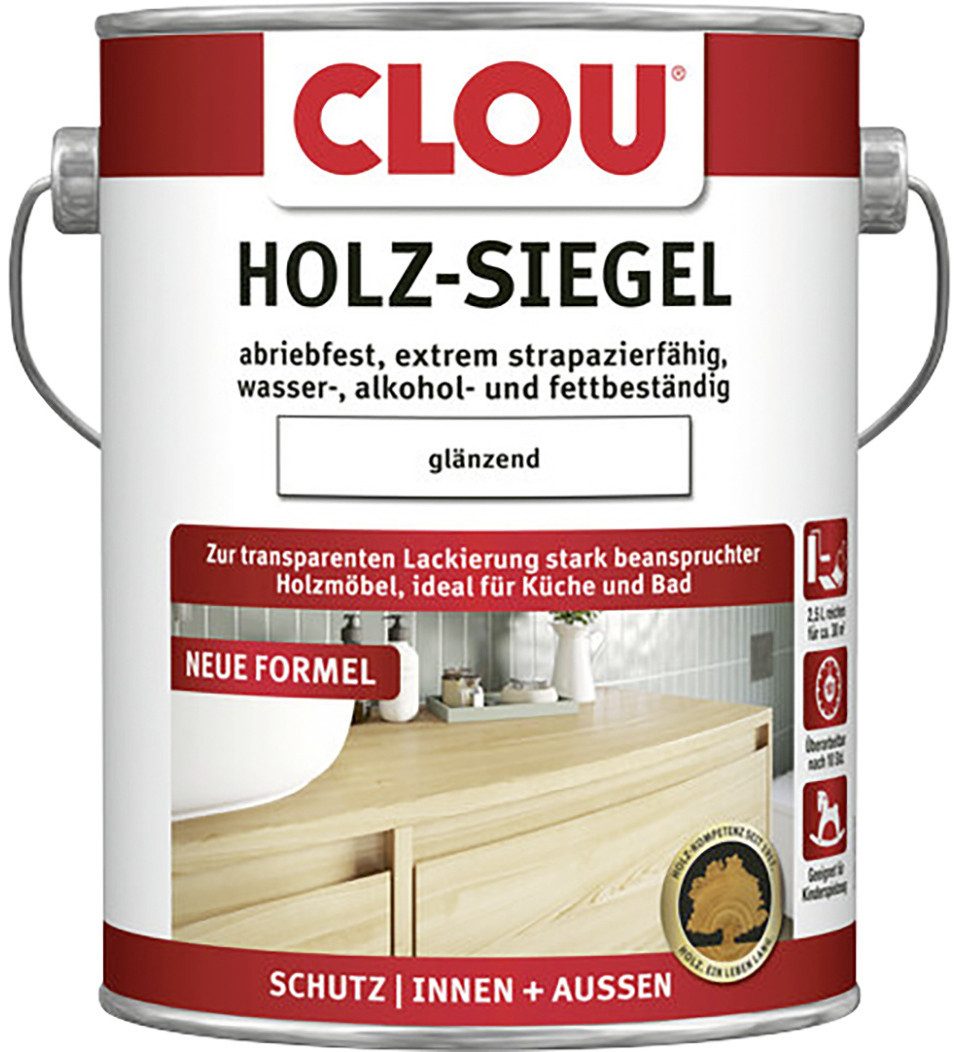 CLOU Holzschutzlasur Clou Holz-Siegel 2,5 L glänzend transparent