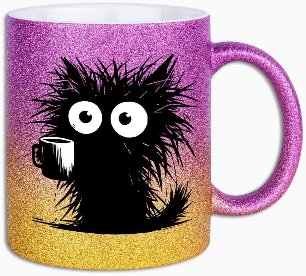 Hustling Sharks Tasse Hustling Sharks® Glitzer-Tassen - Ich brauch Kaffee II, 330 ml