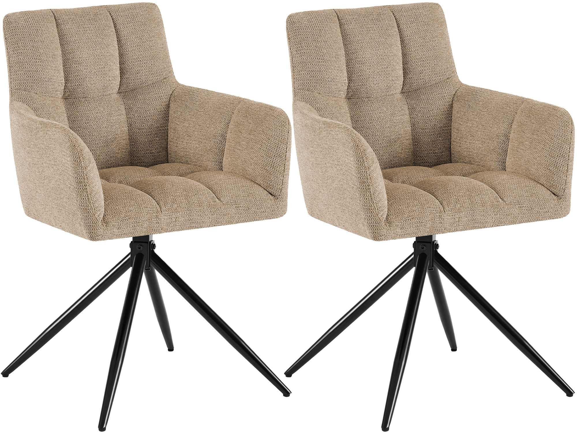 CLP Esszimmerstuhl Jonah (2er Set), drehbar mit Armlehnen, bis 150 kg belastbar