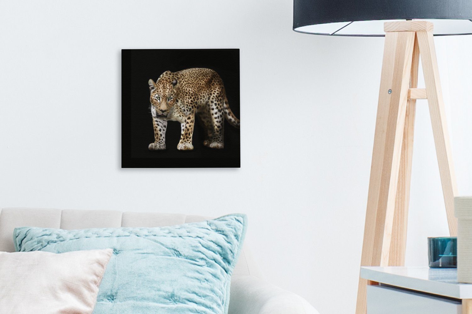 - für Wild, - (1 Leopard Leinwand Schlafzimmer Bilder OneMillionCanvasses® St), Leinwandbild Fell Wohnzimmer