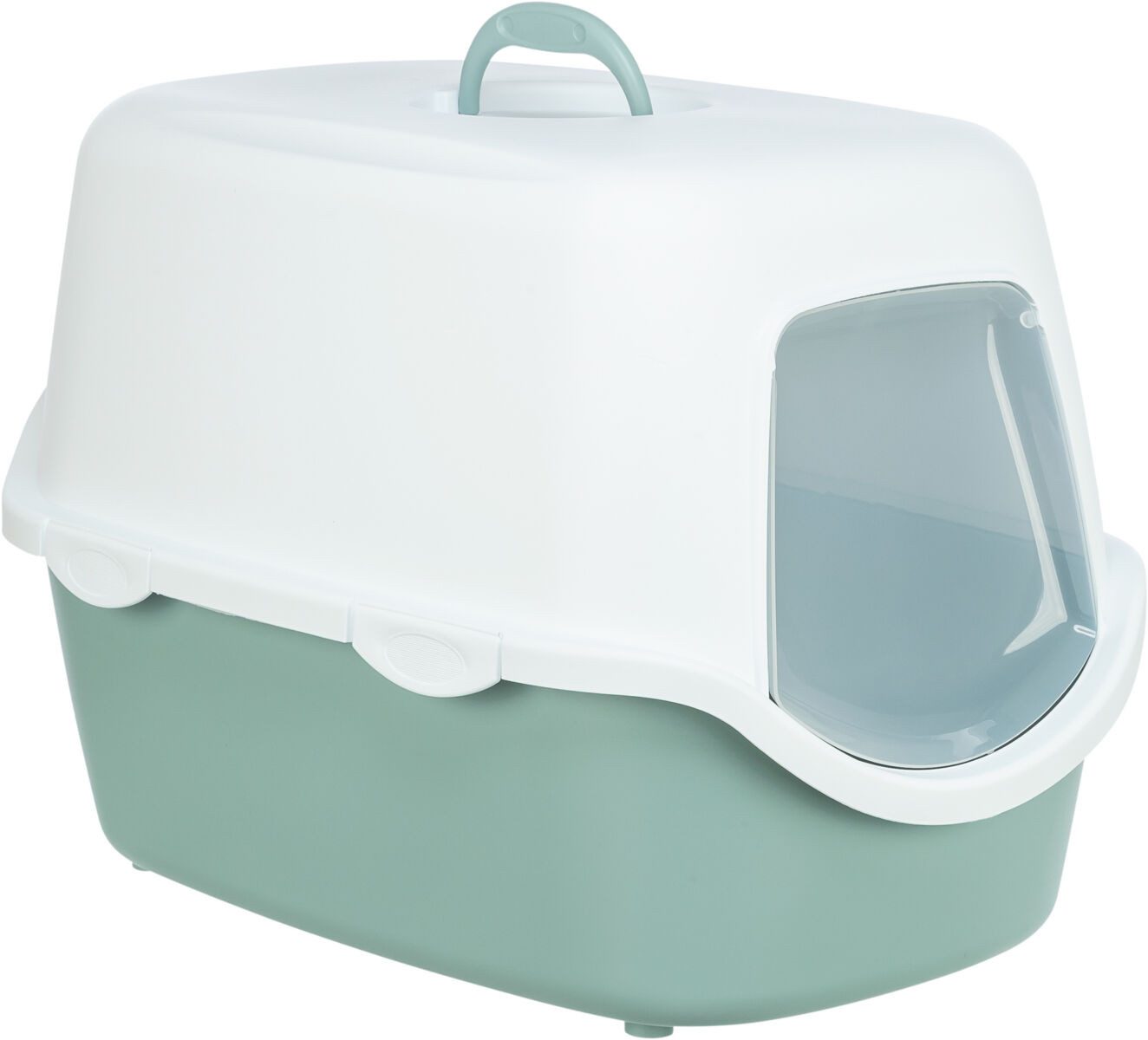 Katzentoilette Katzentoilette Vico, mit Haube - salbei/weiß - 40 × 40 × 56 cm