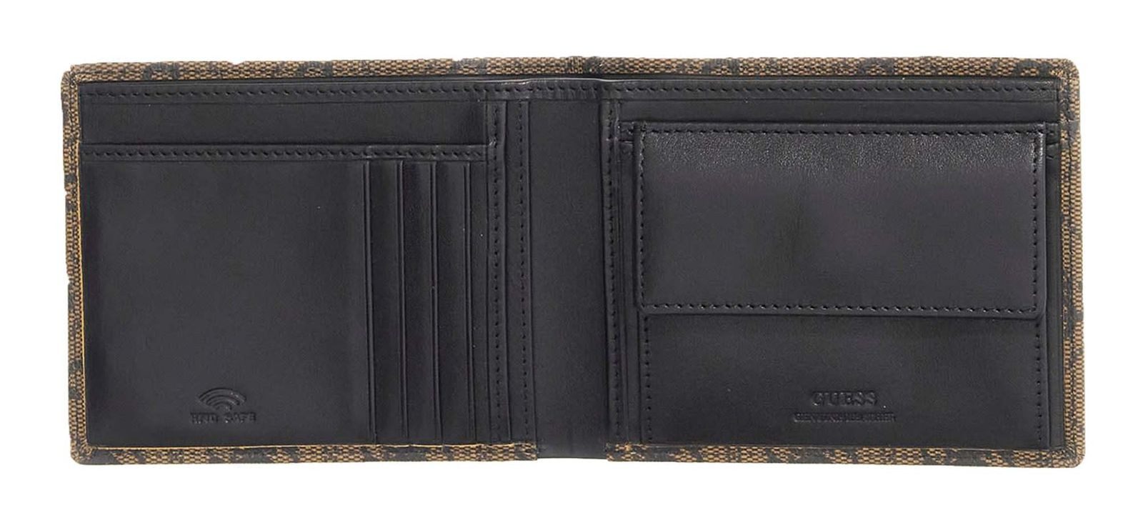 Guess Geldbörse Billfold Coin Wallet, aus echtem Leder mit RFID-Blocker Schutz