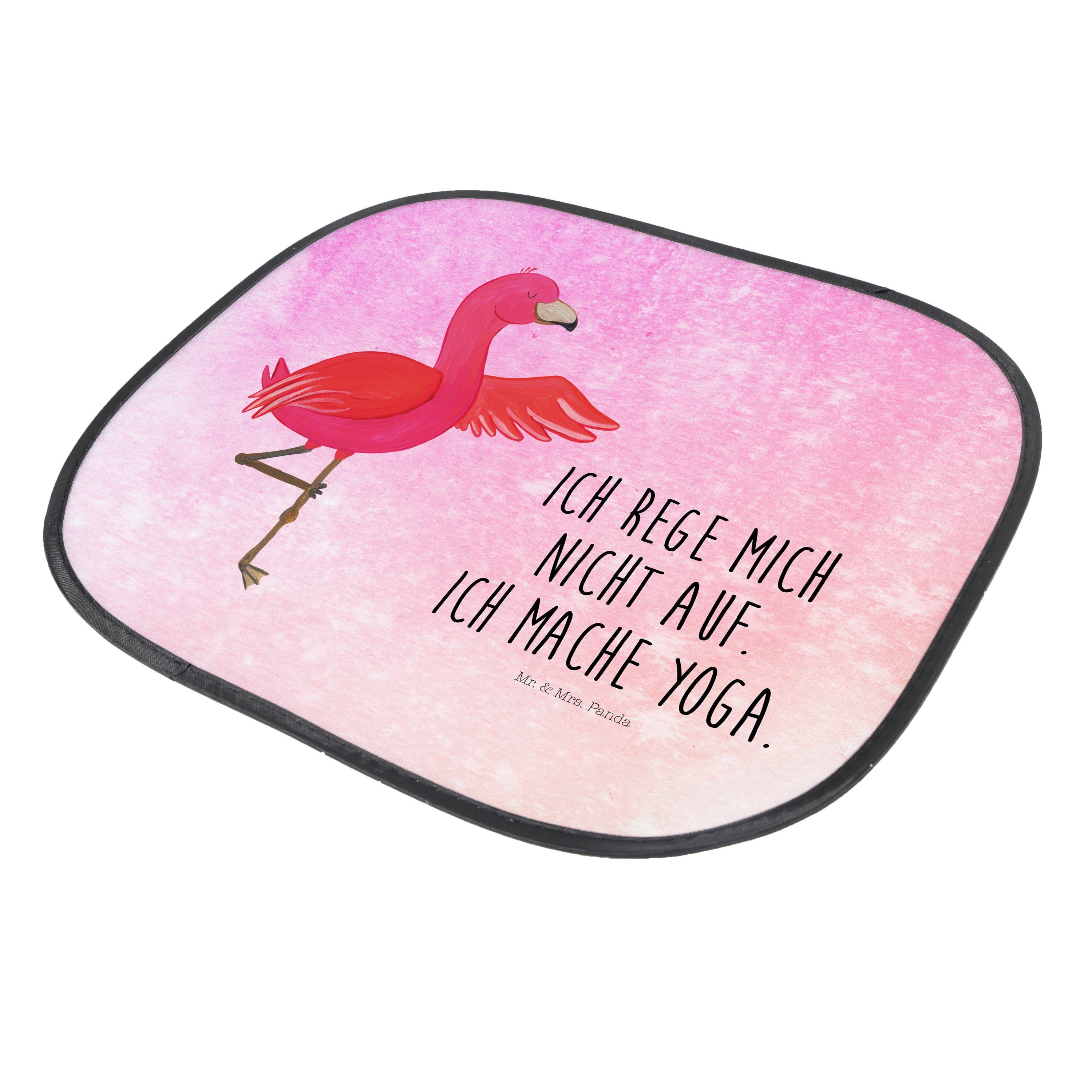 Sonnenschutz Flamingo Yoga Geschenk, Sonne, Vogel, Sonnenblende, Pink - Panda, & Aquarell Seidenmatt Mr. - Mrs