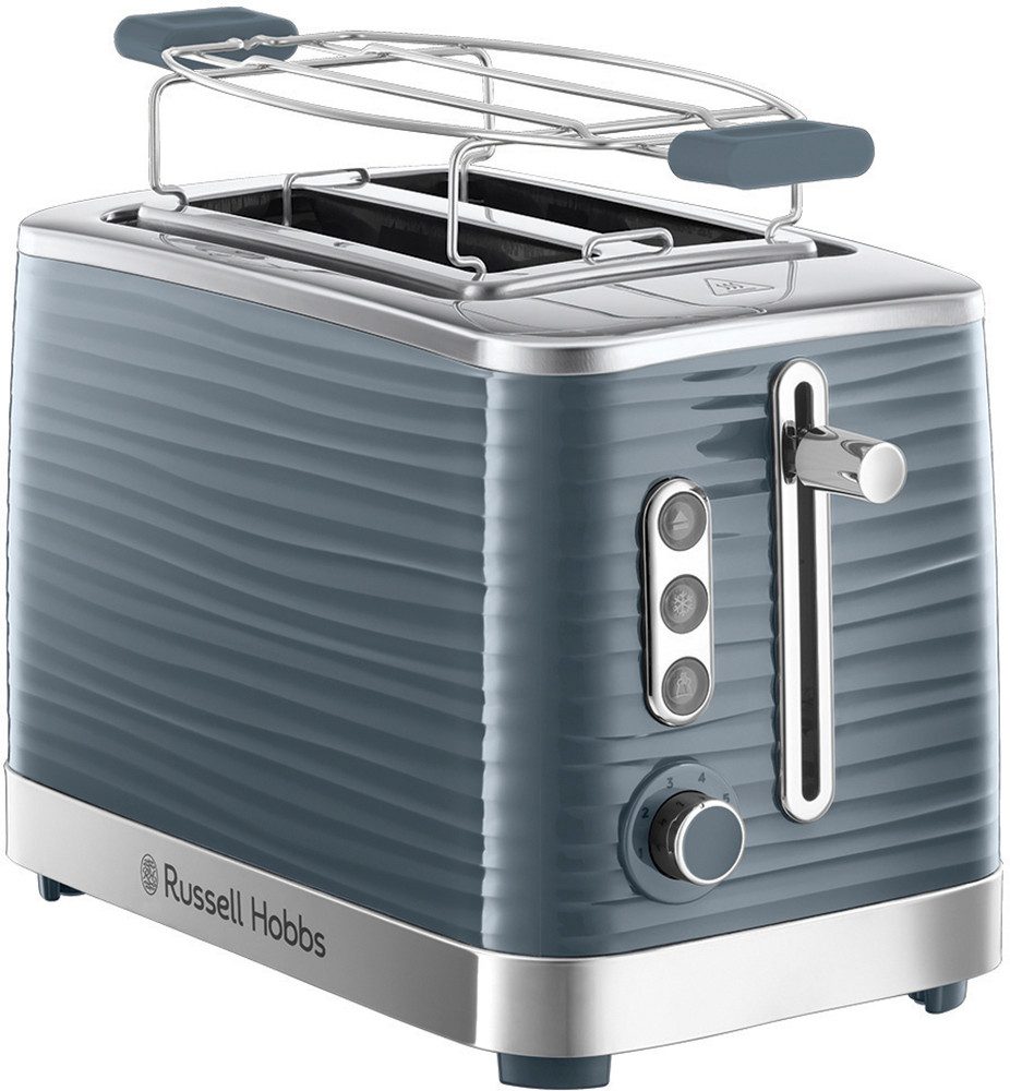 RUSSELL HOBBS Toaster Inspire 24373-56 Grau, 2 Schlitze, 1050 W, mit hochwertiger Hochglanz-Struktur, extra breite Toastschlitze