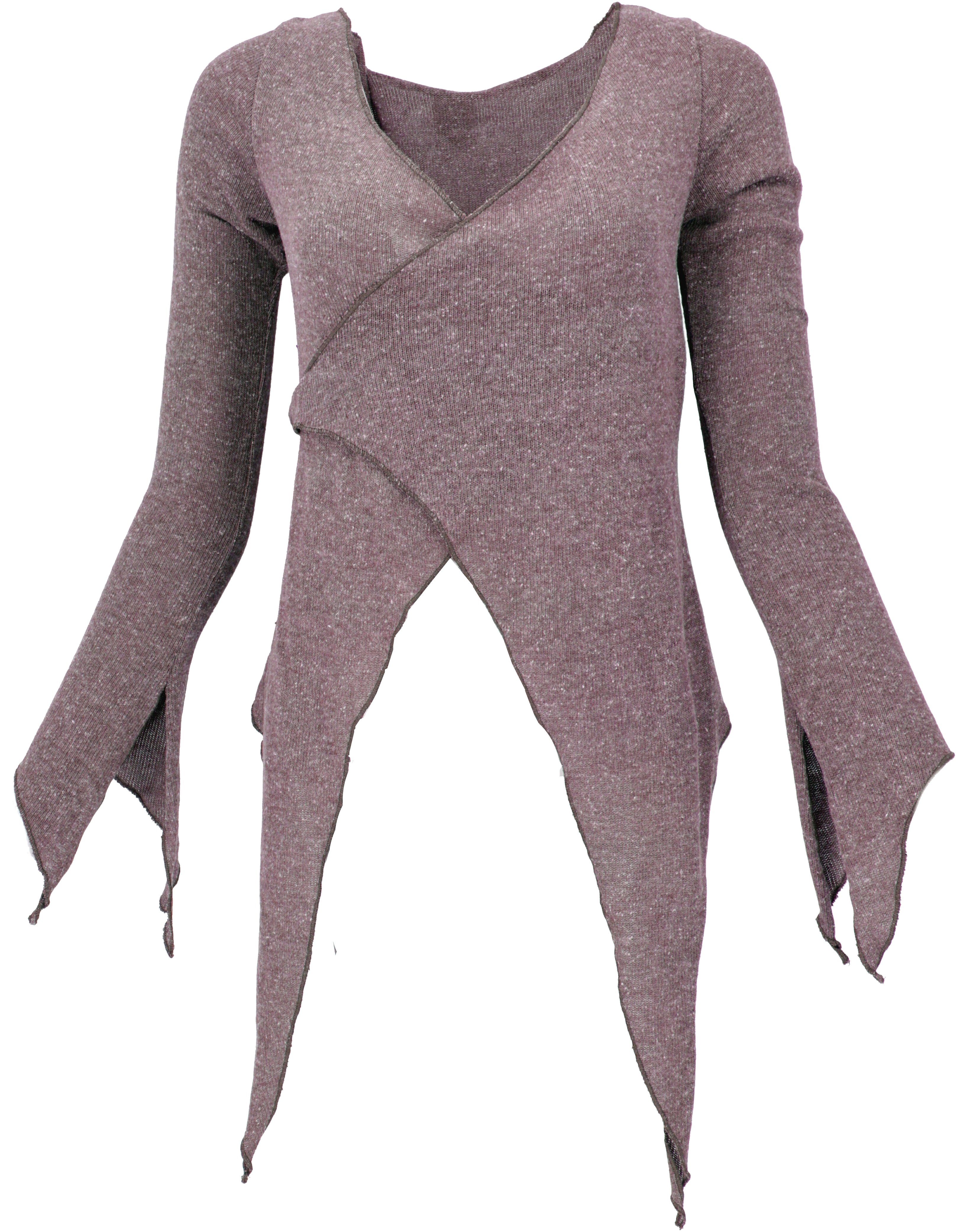 Guru-Shop Langjacke Wickel-Strickjacke, Pixi Wickeljacke - altrosa