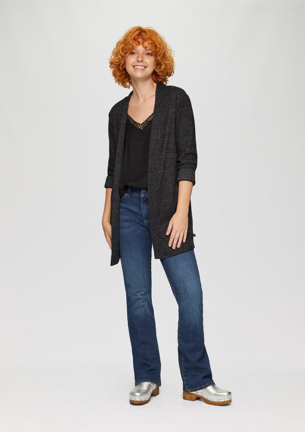 QS Strickjacke (1-tlg) Ripp günstig online kaufen