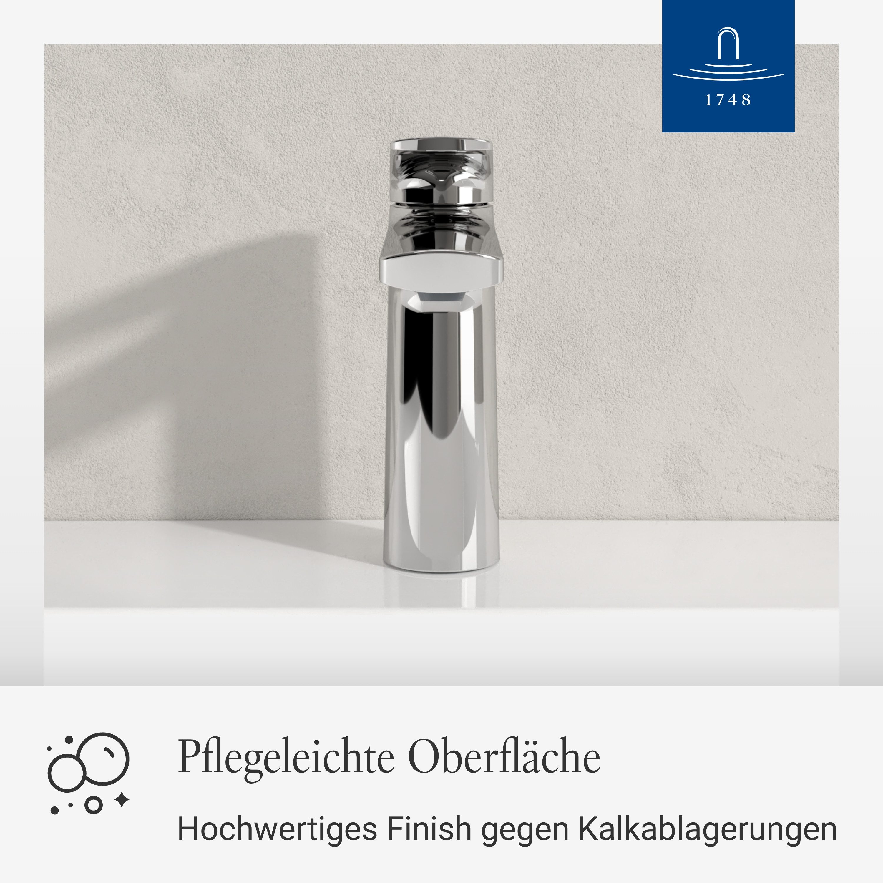 Villeroy & Boch Waschtischarmatur Oasis Wasserhahn ohne Zugstange mit Keramikkartusche, Waschbeckenarmatur – Bild 4 von 5