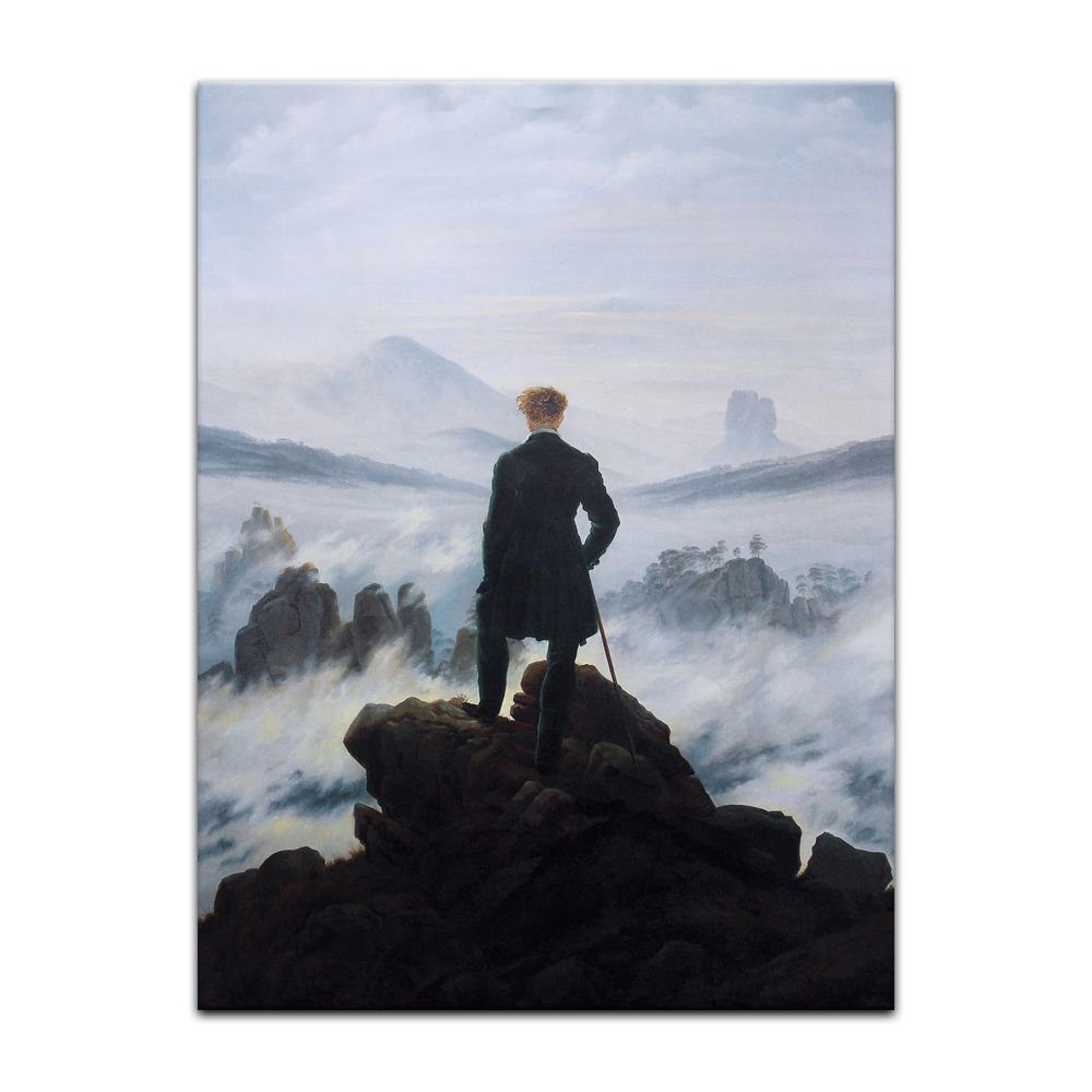 Bilderdepot24 Leinwandbild Alte Meister - Caspar David Friedrich - Der Wanderer über dem Nebelmeer, Landschaften
