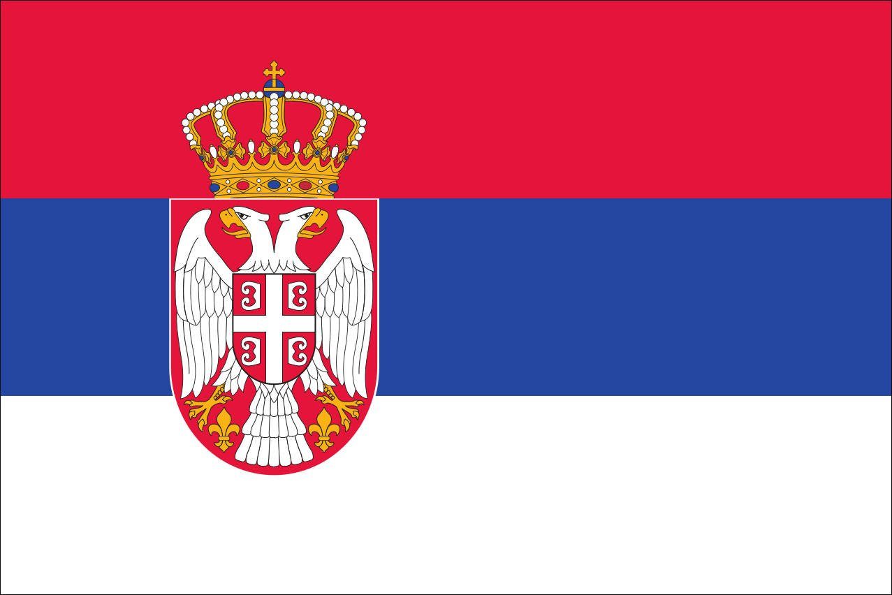 Serbien Flagge Querformat mit 110 Flagge g/m² flaggenmeer Wappen