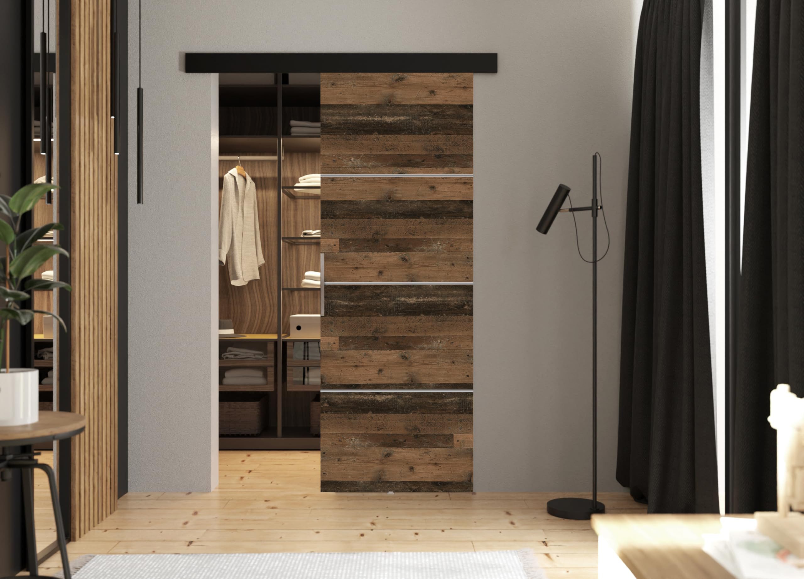 KIER FURNITURE Schiebetür MALIBU PLUS - 76 x 205 x 1.6 cm - Universell - Old Style