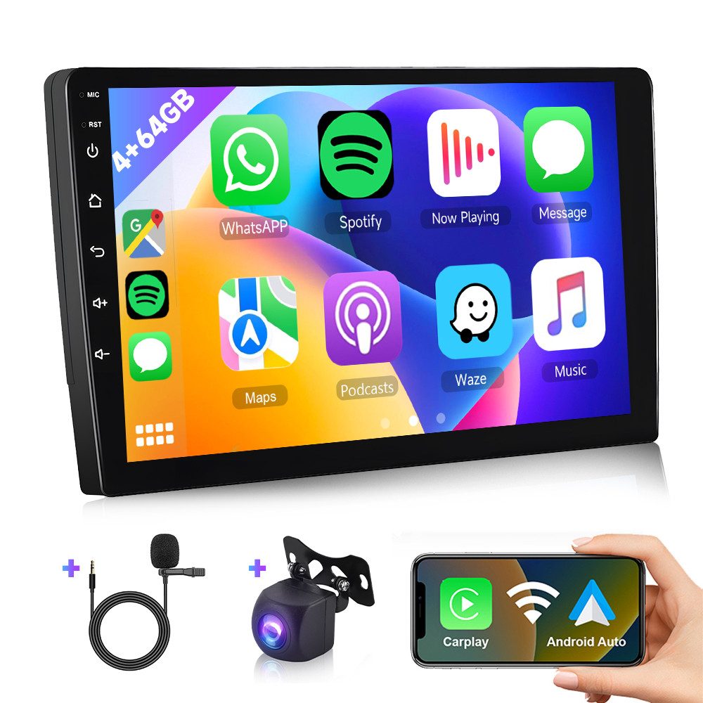 2 Din 9'' Touchscreen Bluetooth WiFi GPS DSP FM 3D-Autoanzeige Autoradio