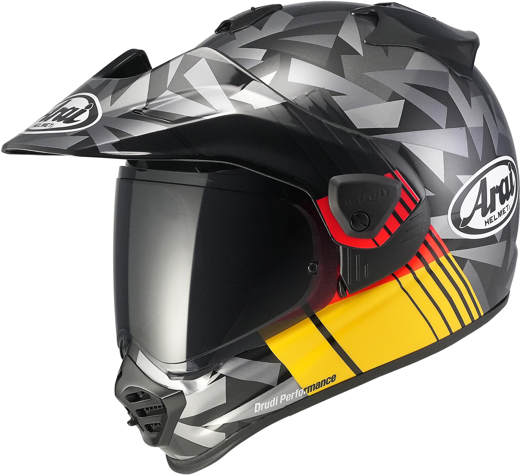 Arai Motocrosshelm Tour-X5 Nation DE Enduro Helm, vorbereitet für Kommunikationssystem,Pinlockscheibe enthalten