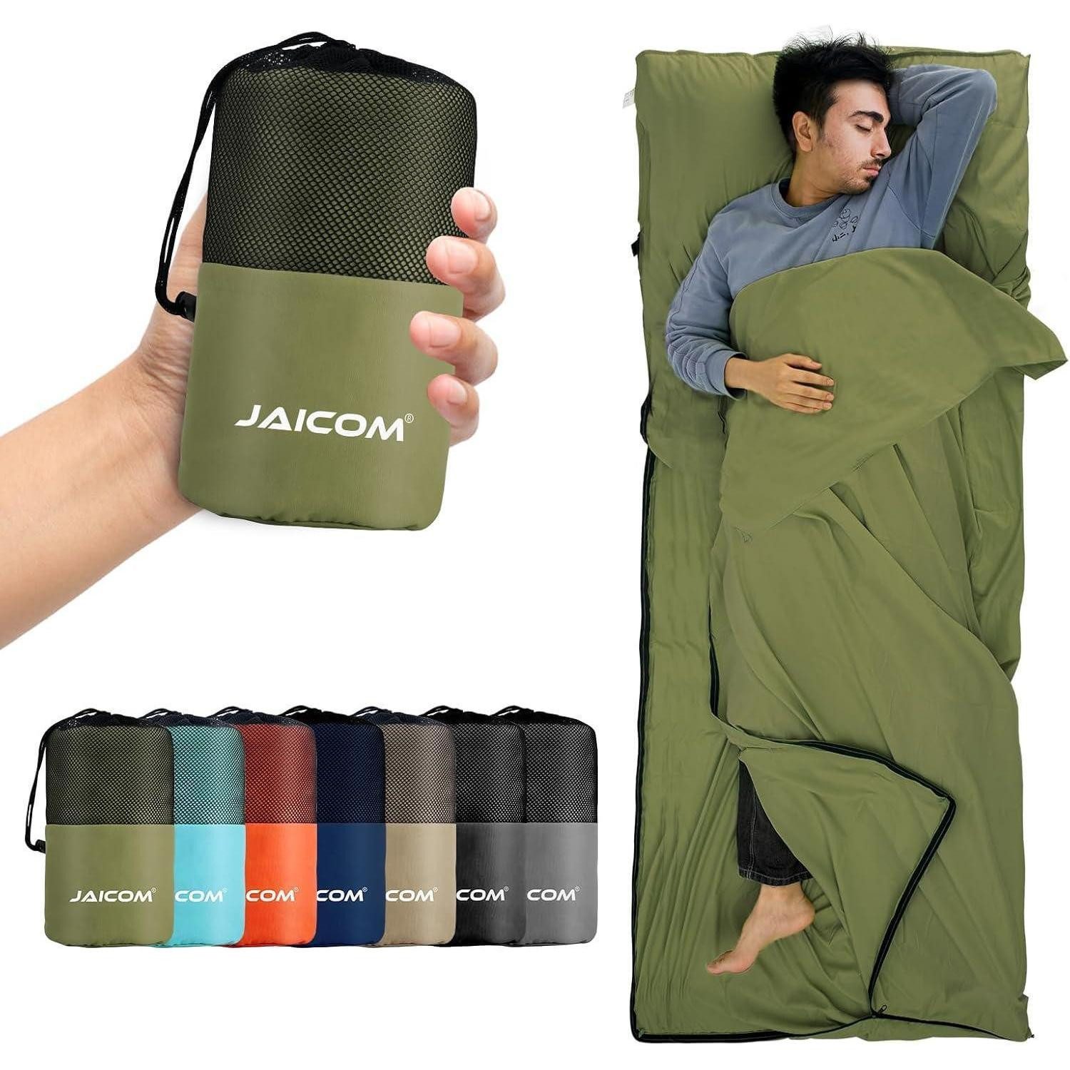 LuxusKollektion Schlafsackinlett Hüttenschlafsack Ultraleichter Seideschlafsack 2in1 Mikrofaser