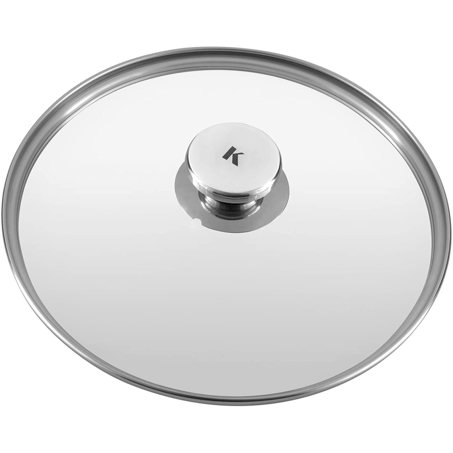 KLAMER Pfannendeckel 24 cm, Edelstahl Universal-Pfannendeckel für Pfannen und Töpfe, Glasd…, Fingerschutz, Spritzschutz, Spülmaschinen geeignet