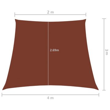 furnicato Sonnenschirm Sonnensegel Oxford-Gewebe Trapezförmig 2/4x3 m Terracotta