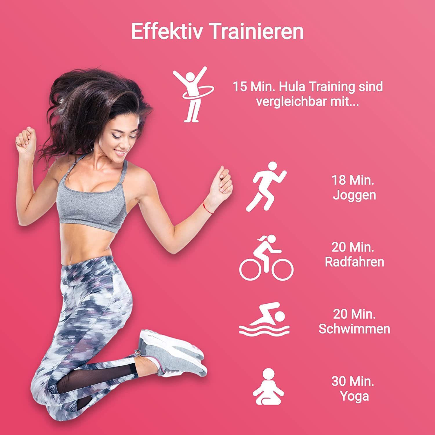 Fitleap Hula-Hoop-Reifen Fitness und Massage, Hula Hoop Reifen für Erwachsene und Kinder, 8 Se…
