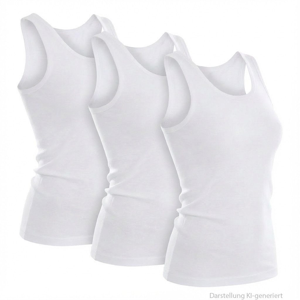 Pompadour Unterhemd (Mehrpack, 3 Stück) mit breiten Trägern, formbeständig und pflegeleicht, im 3er Pack