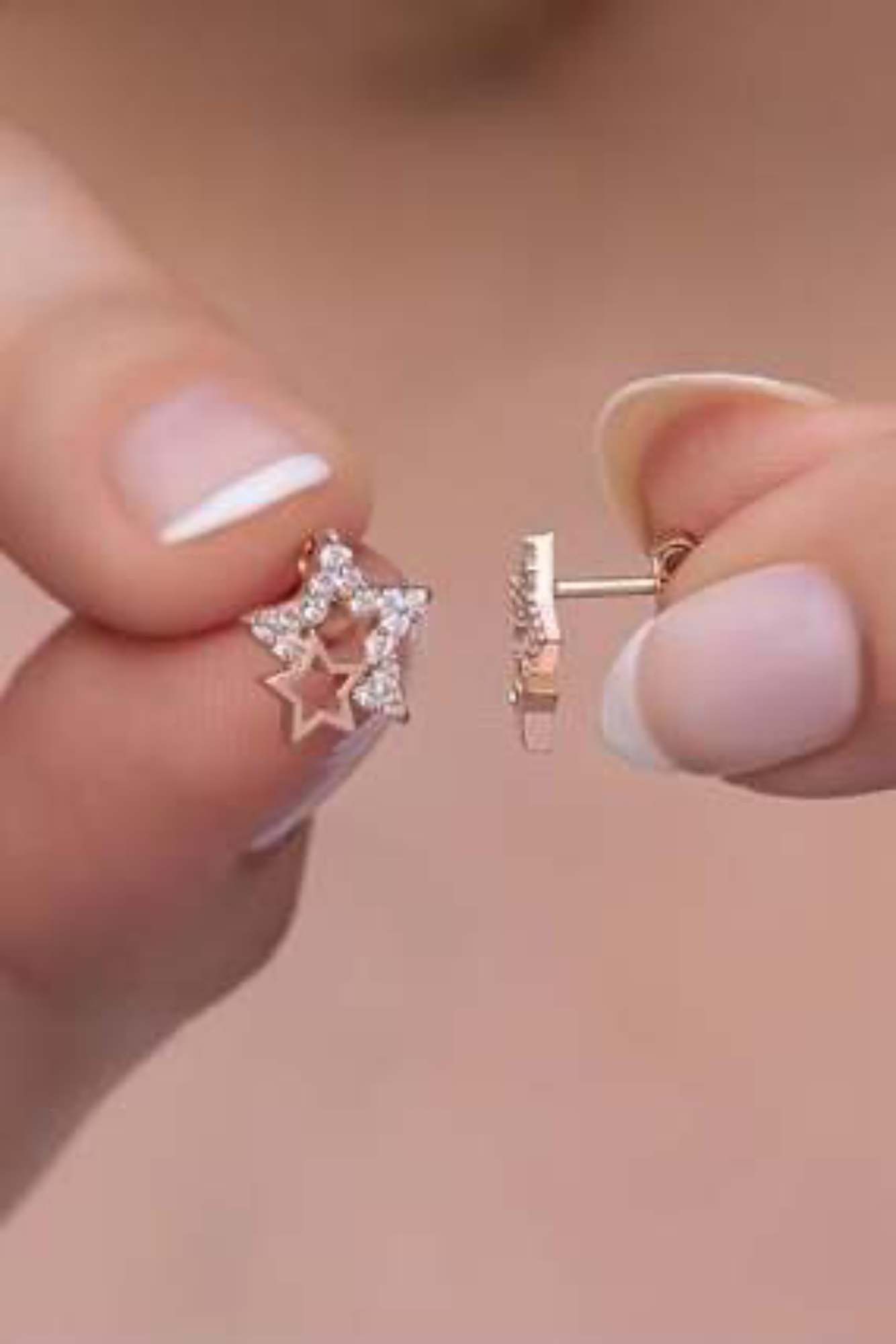 Nisan Ohrring-Set, 925 Silber Ohrringe – Rosegold vergoldete Doppelstern Oh günstig online kaufen