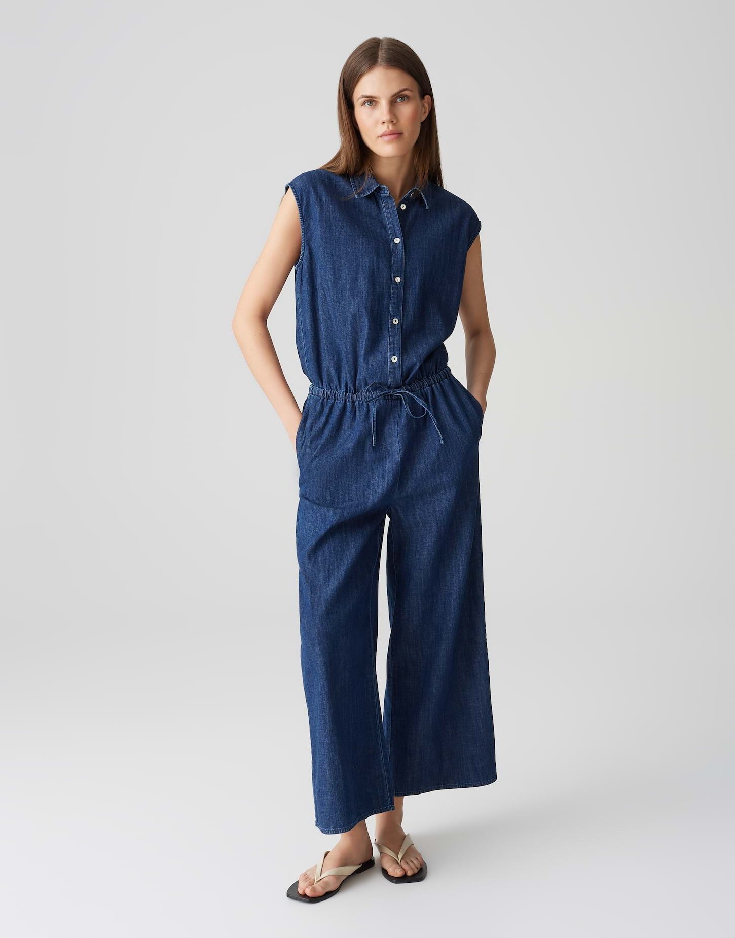 OPUS Jumpsuit MONNY Wide im trendigen Jeans Look Denim