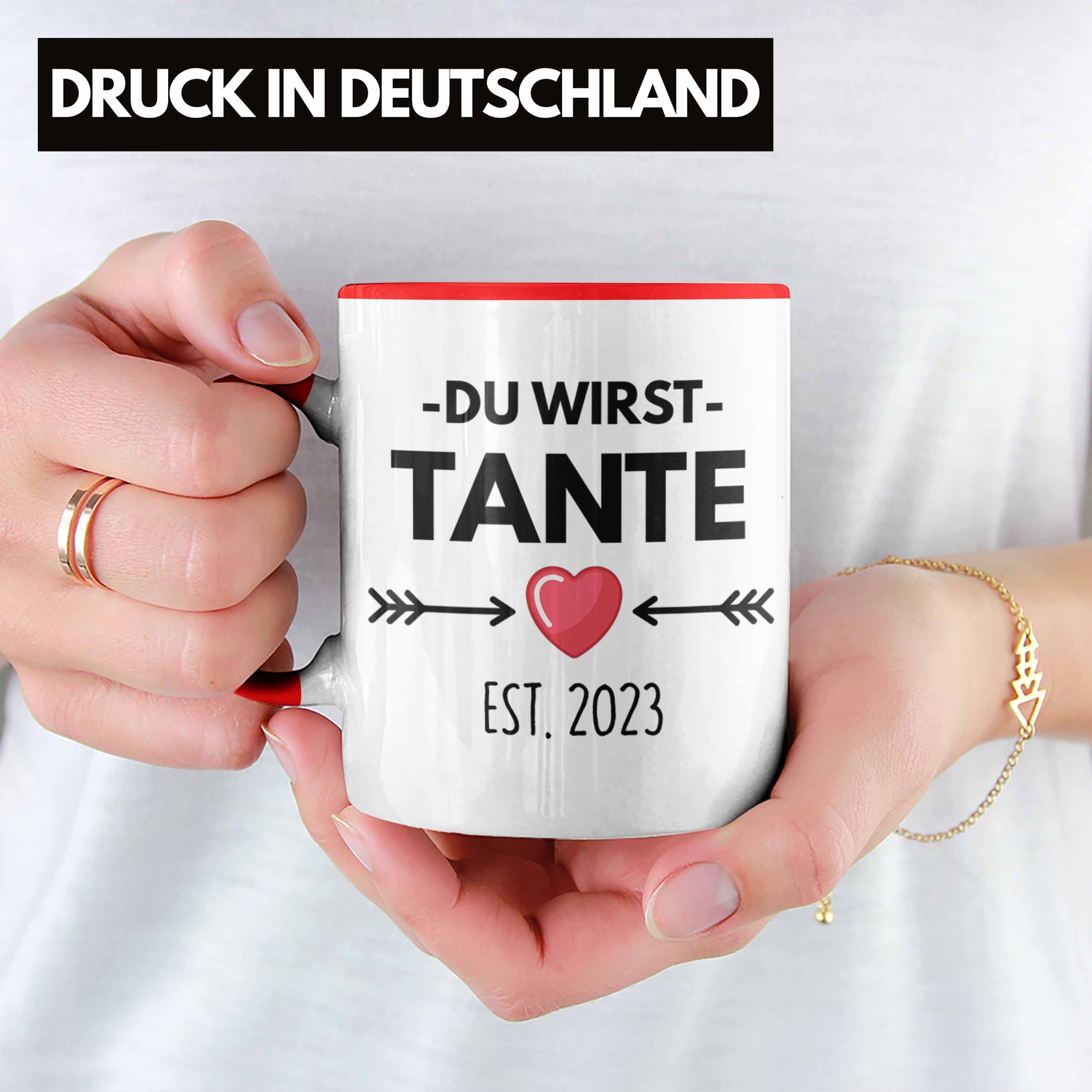 2023 Tante Tante Trendation Wirst Geschenk Tasse Du Trendation - Schwangerschaft Rot