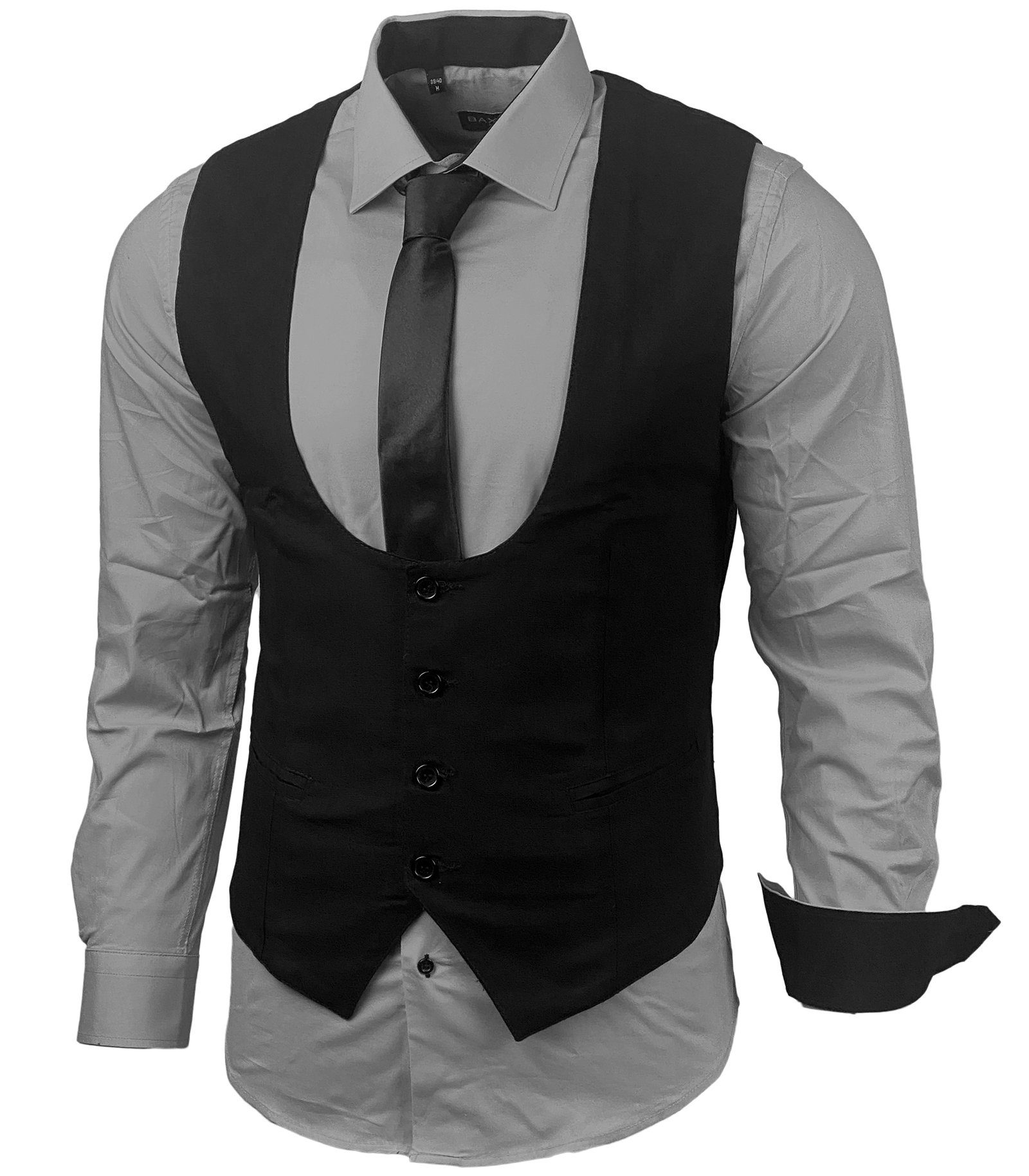 Baxboy Langarmhemd Baxboy Hemd/Weste/Krawatte Set Business Herrenanzug-Set günstig online kaufen