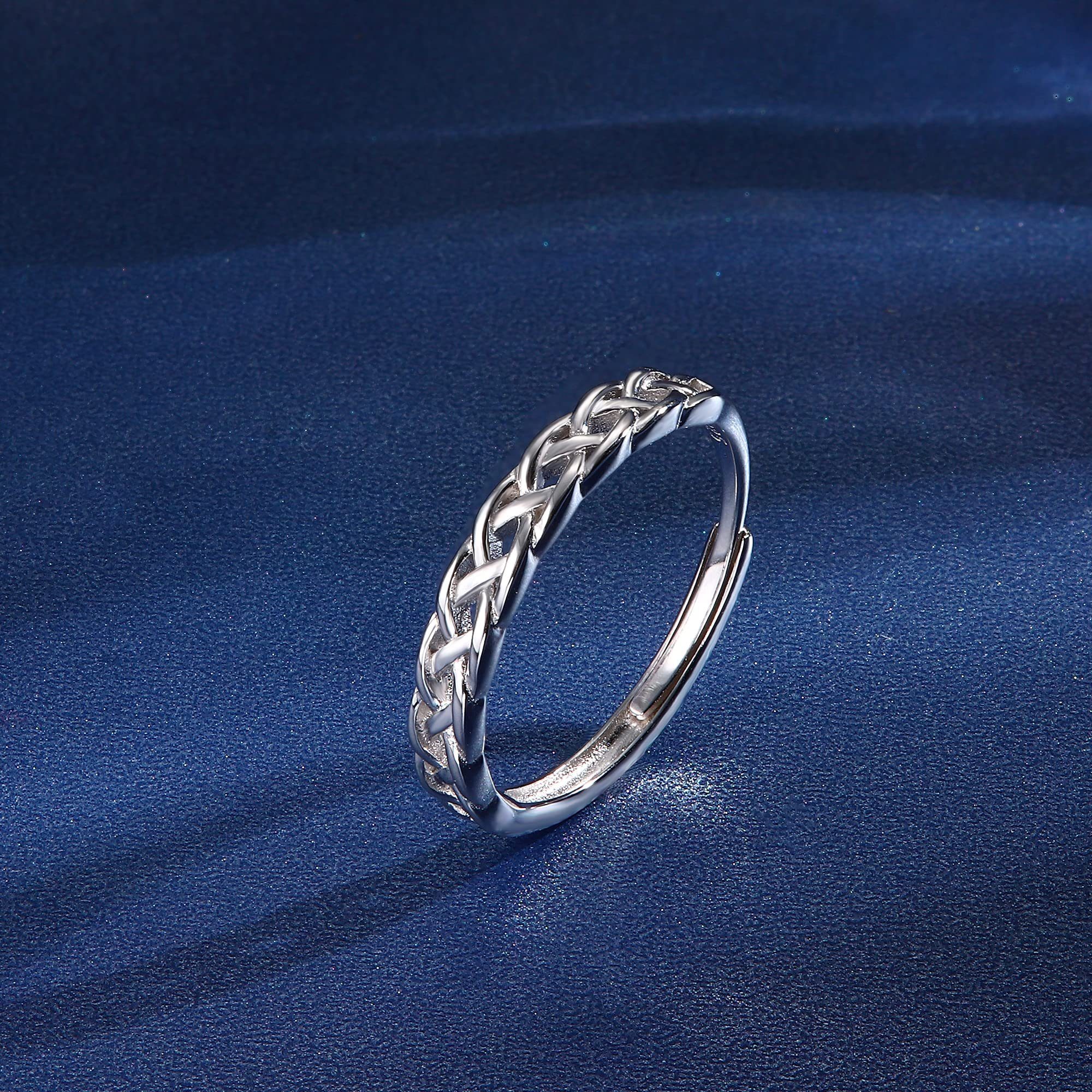 POCHUMIDUU Fingerring 925 Sterling Keltischer Damen Frauen (1-tlg), Verstellbare Knoten Ringe Verlobungsring Silber Ewigkeit Ring