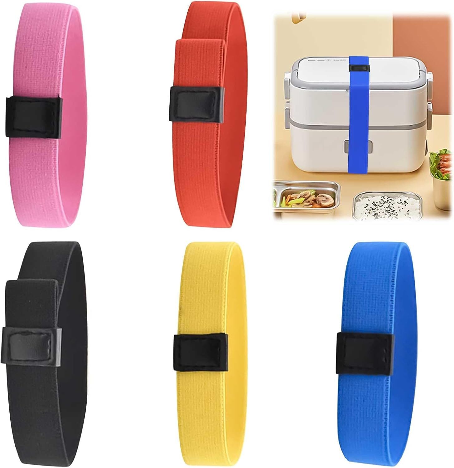 FELIXLEO Lunchbox Bento Box Gummiband Set Verstellbar Lunchbox Strap für Schule Büro, (1-tlg)