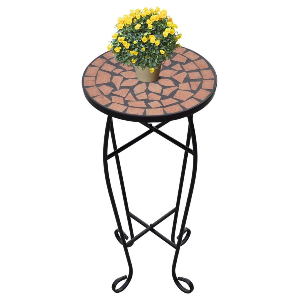 vidaXL Gartentisch 30 x 60 cm Beistelltisch Tisch Bistrotisch Blumenständer Terrakotta
