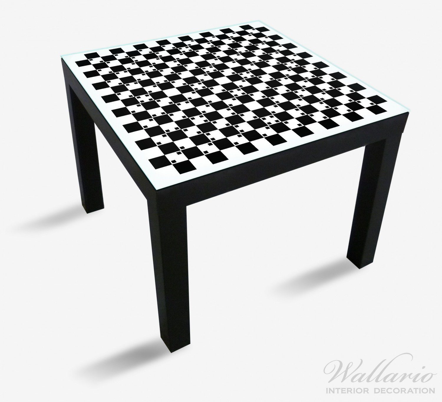 weiß Illusion - (1 für Täuschung - Ikea schwarz II Tisch Optische geeignet Lack Wallario St), Tischplatte