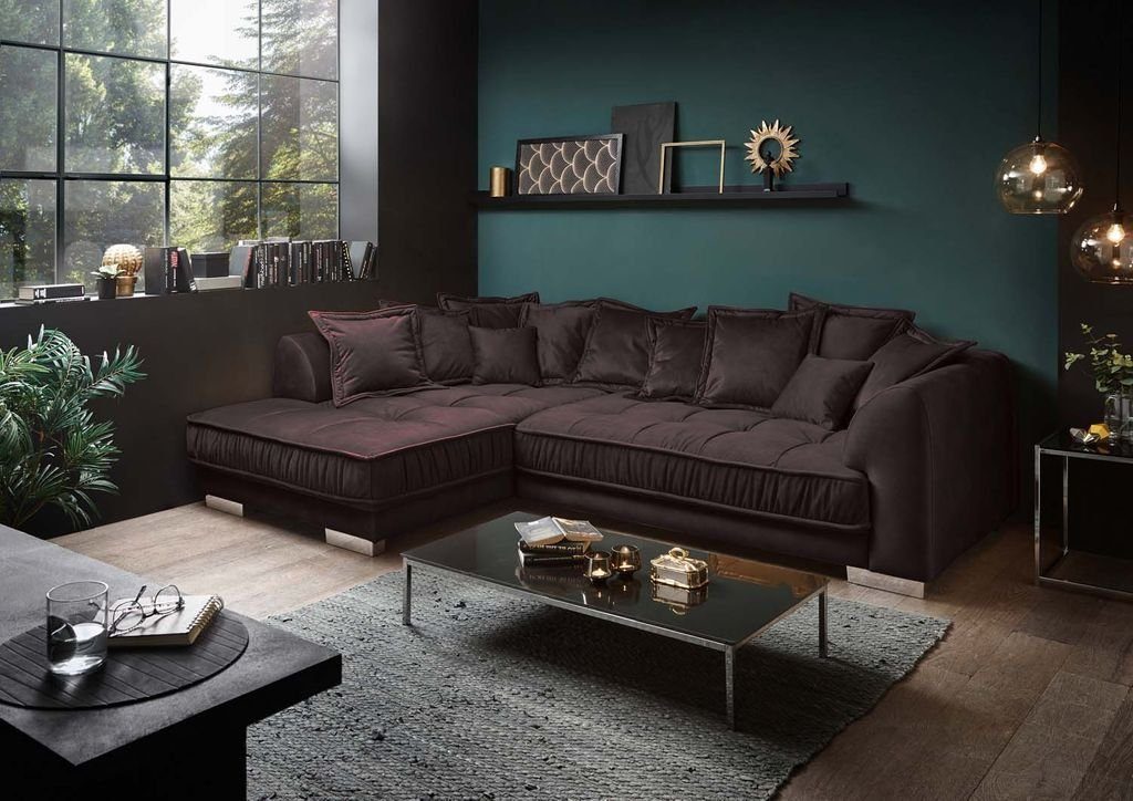 EXCITING Pascha Couch 308x192 Lila Ecksofa cm Ecksofa, DESIGN Sofa ED Eckcouch (Aubergine)