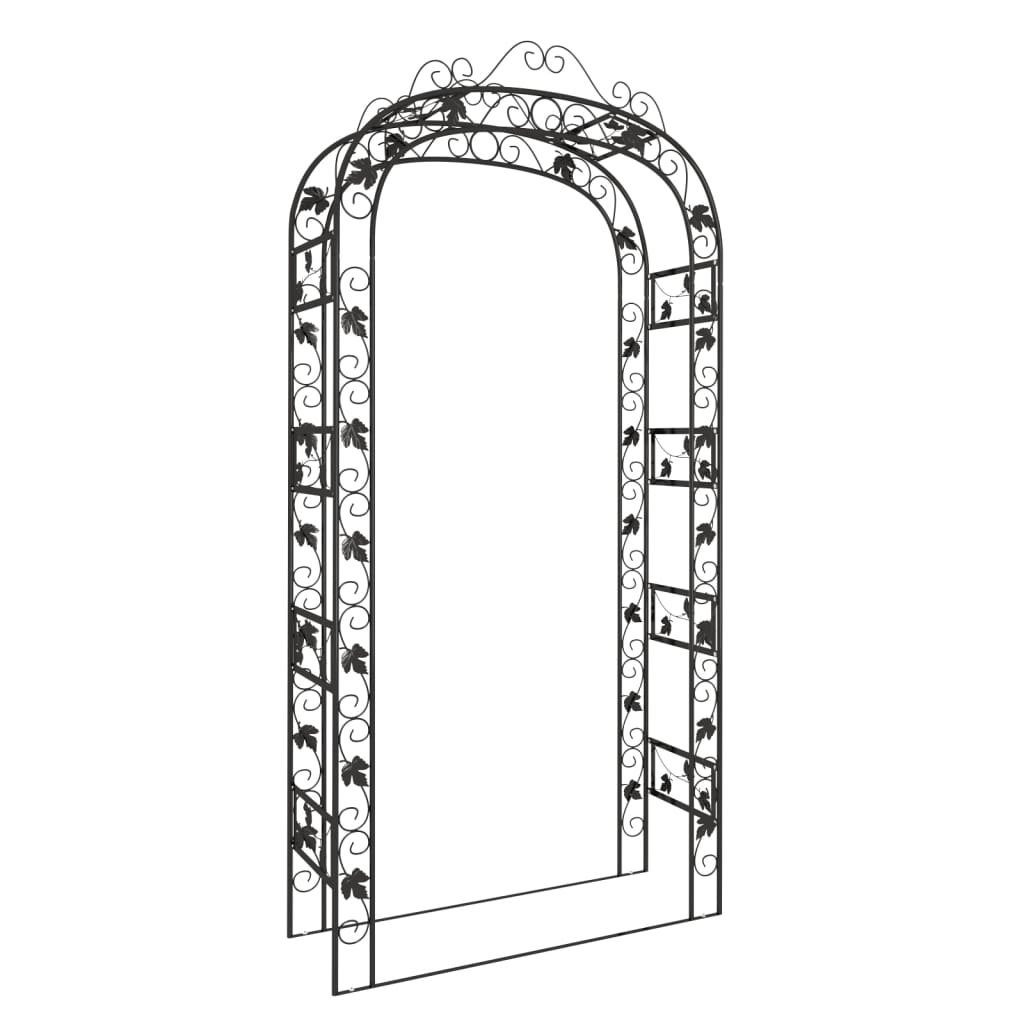 Rankgitter Gartenbogen Schwarz 116x45x240 cm Stahl