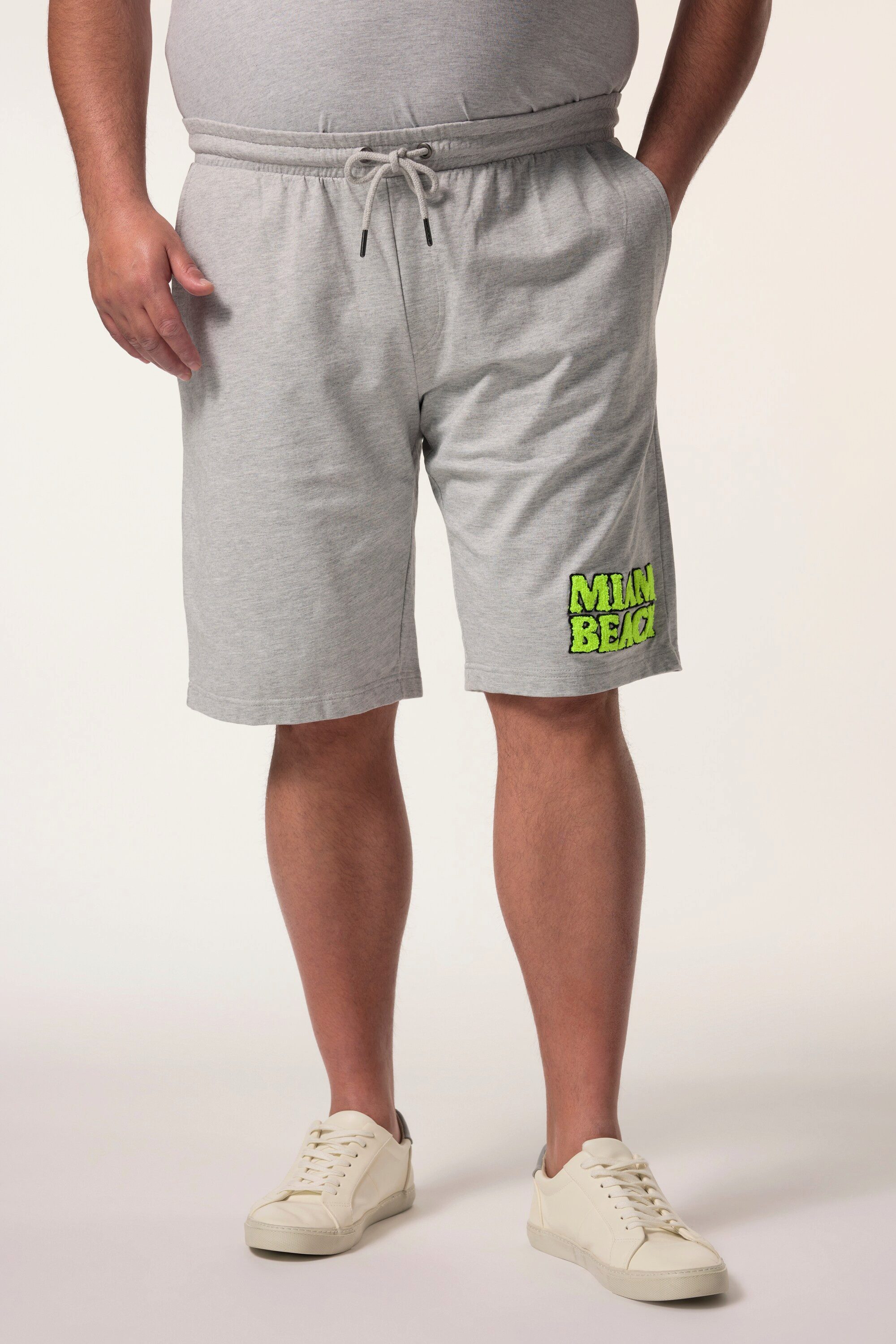 Men Plus Bermudas Sweatbermuda Neon-Print Elastikbund