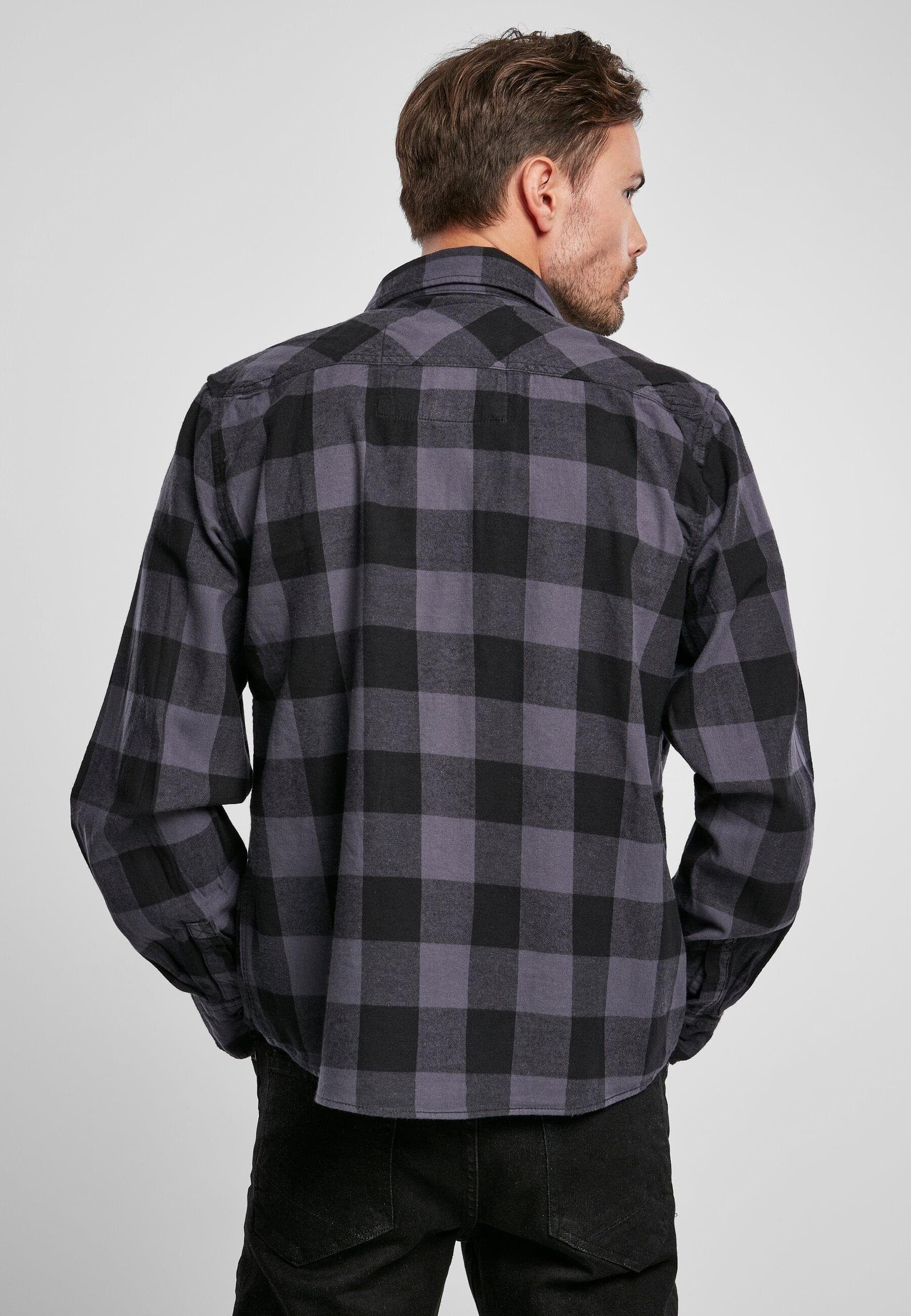 Brandit Langarmhemd Herren Checked black-grey (1-tlg) Shirt