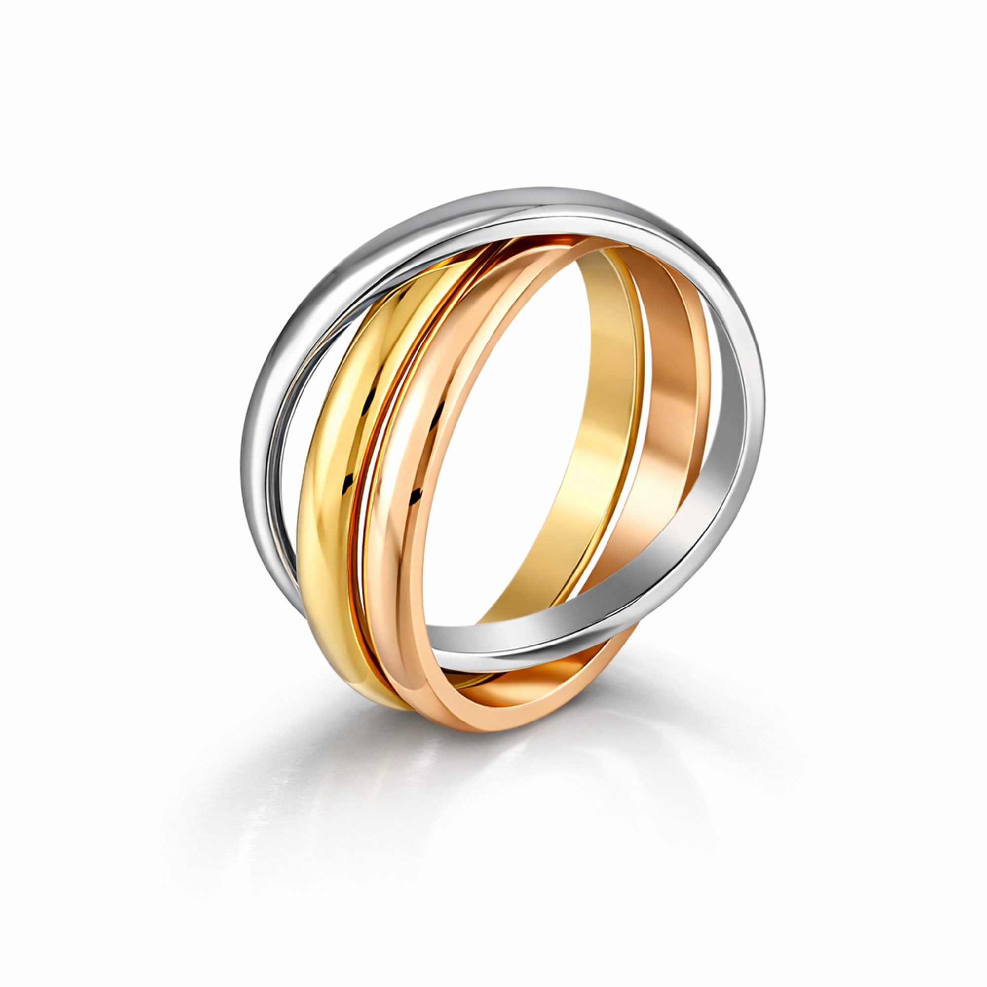 Kim Johanson Fingerring Tricolor, Wickelring, Damenring, verschiedene Größen