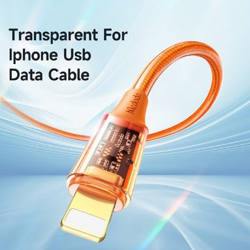 mcdodo CA-2081 Transparentes Schnellladekabel iOS Ladegerät Orange 1.2 m Smartphone-Kabel, (120 cm)
