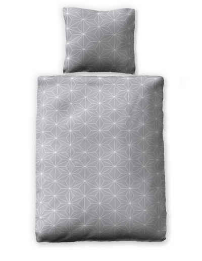 Bettwäsche Simple Geometric Grey, jilda-tex, mit grafischem Muster