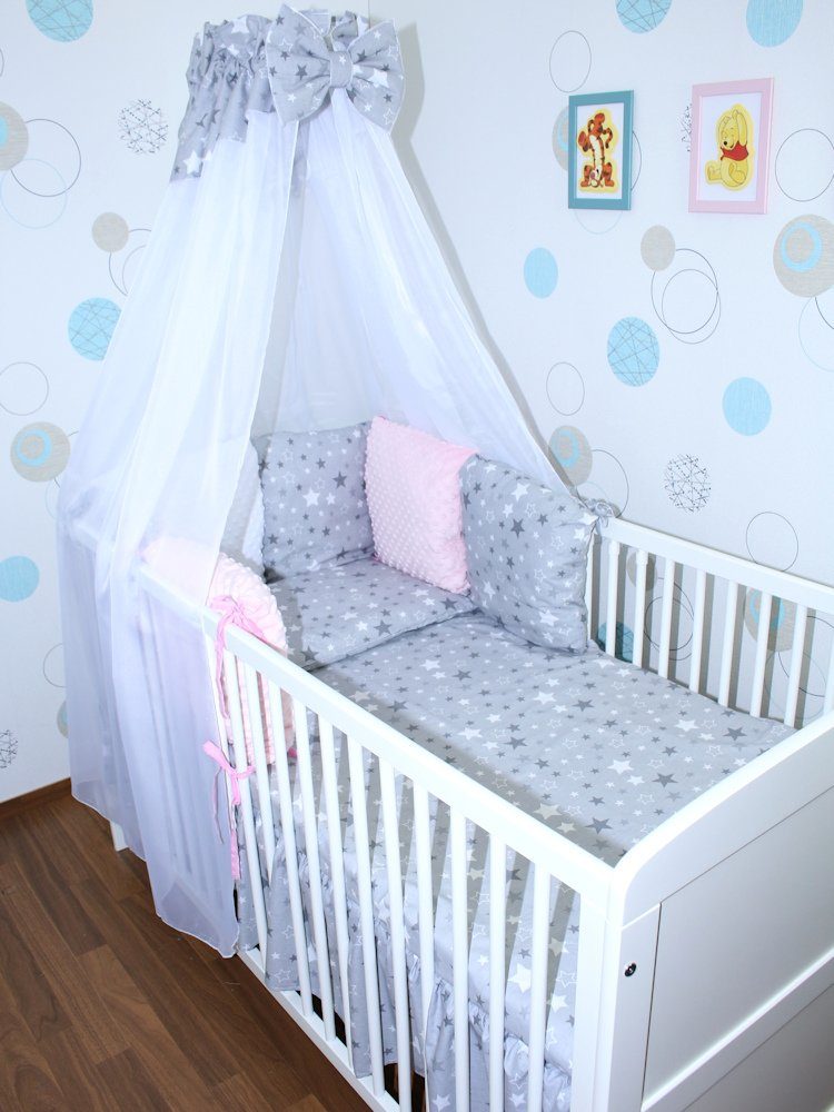 Babybettwäsche Bettwäsche Bettset MINKY - 6 x Kissen -6t -Nestchen Chiffon Himmel -4