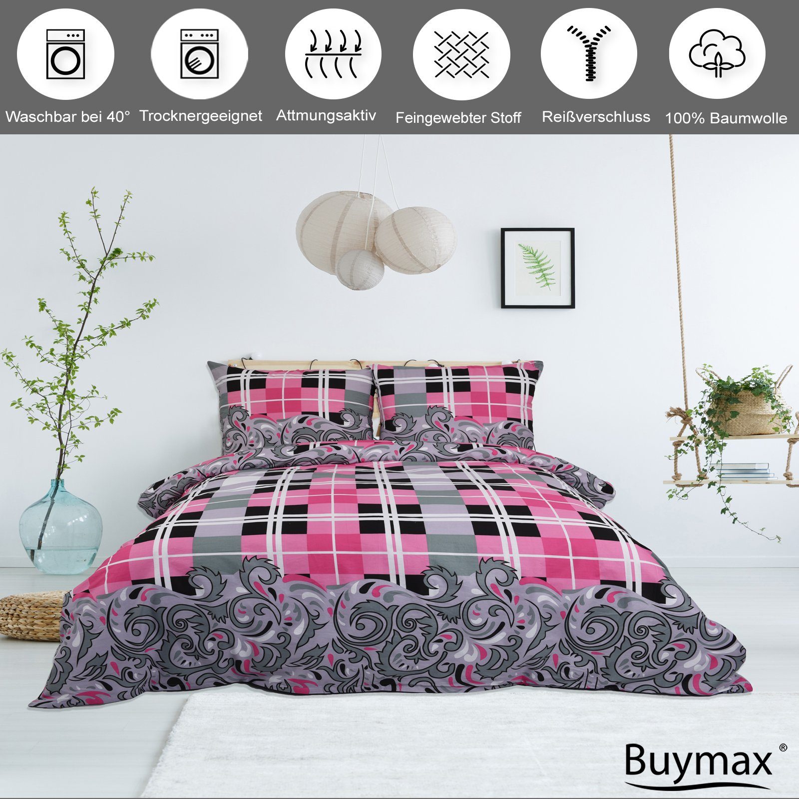 Buymax Bettwäsche, Renforcé, 3 teilig, Bettgarnitur günstig online kaufen