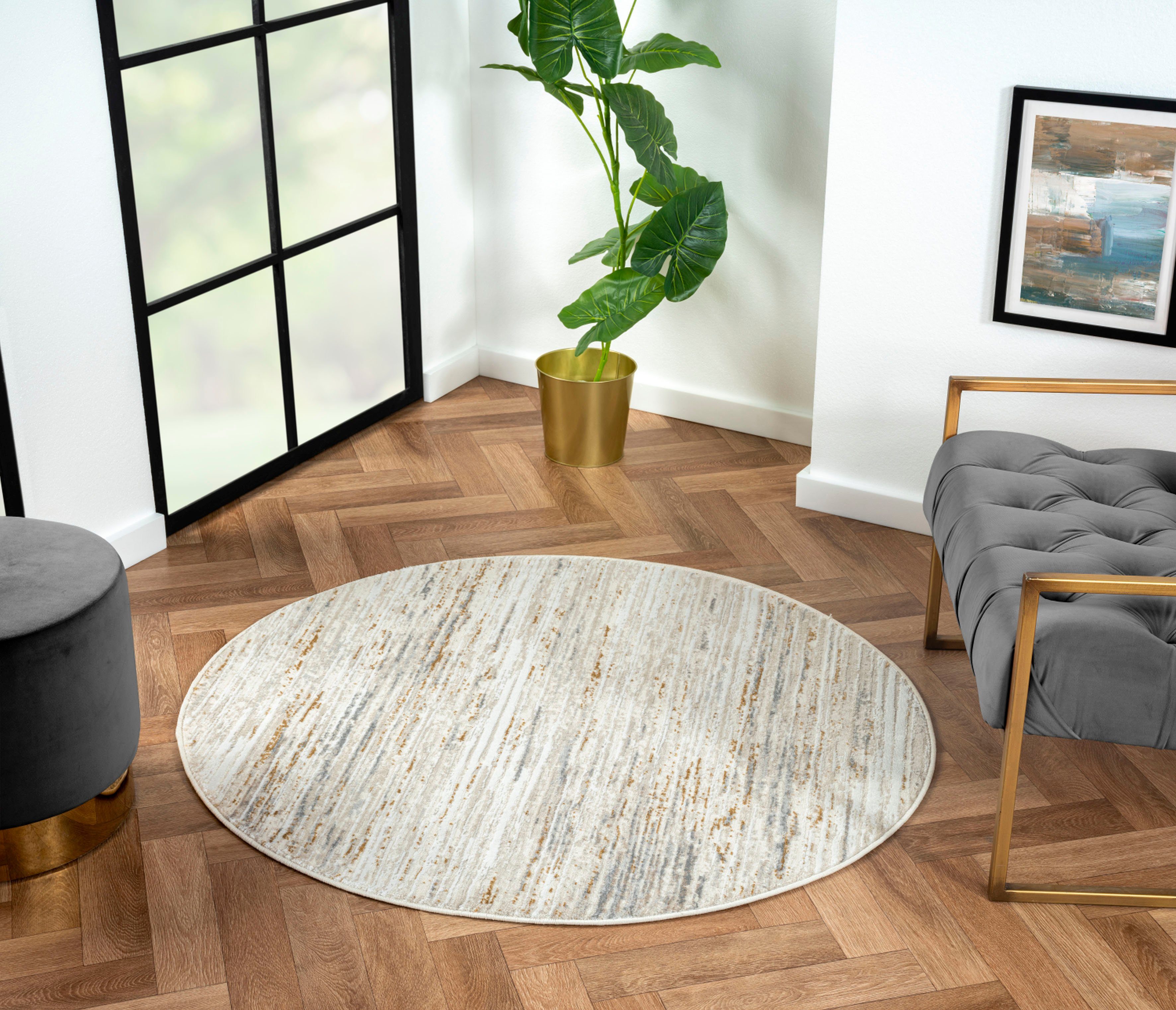 Myflair Möbel & Accessoires Teppich My Passion, rund, Höhe: 10 mm, Kurzflor, modernes Design, besonders weich, auch in rund erhältlich