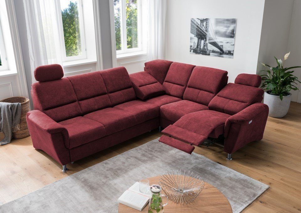 Myhomelando Ecksofa Paris, Federkern, Schlaffunktion, USB-Anschluss, Elektronische Relaxfunktion