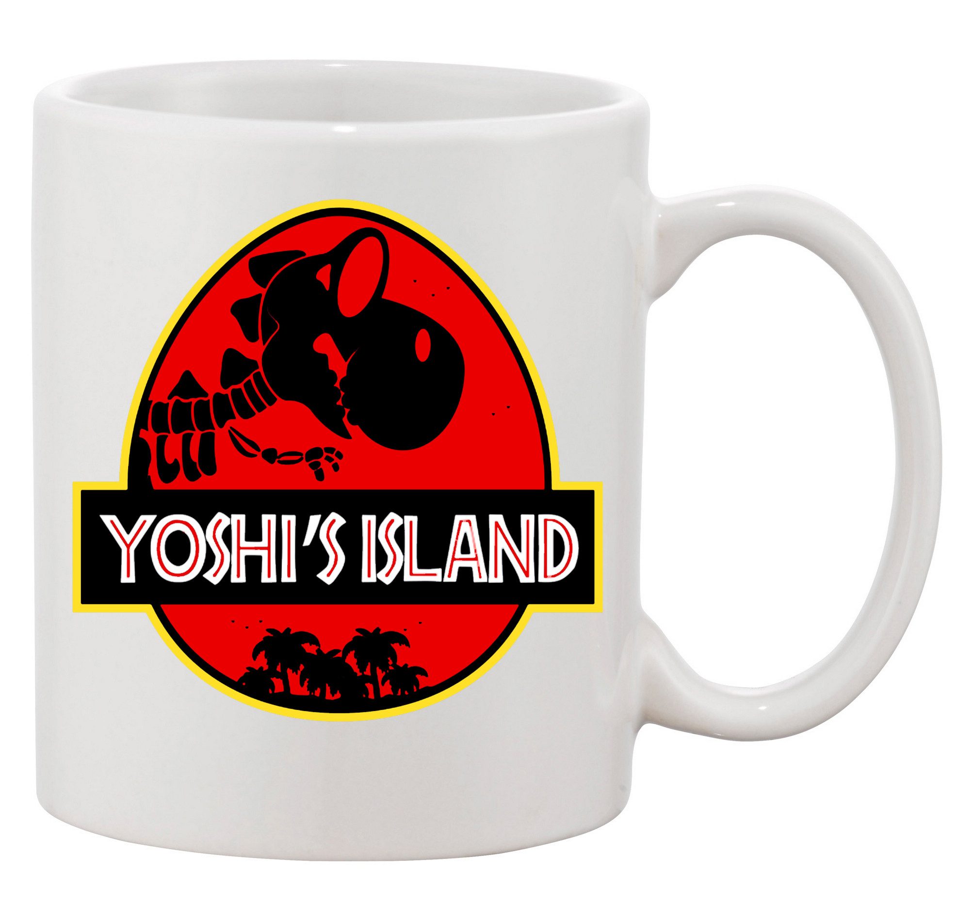 Blondie & Brownie Tasse YoshI's Island Tasse Dino Logo Print Keramikbecher Kaffee Retro Design, 1-tlg., Keramik, YoshIsIsland Tasse Dino Logo Edition