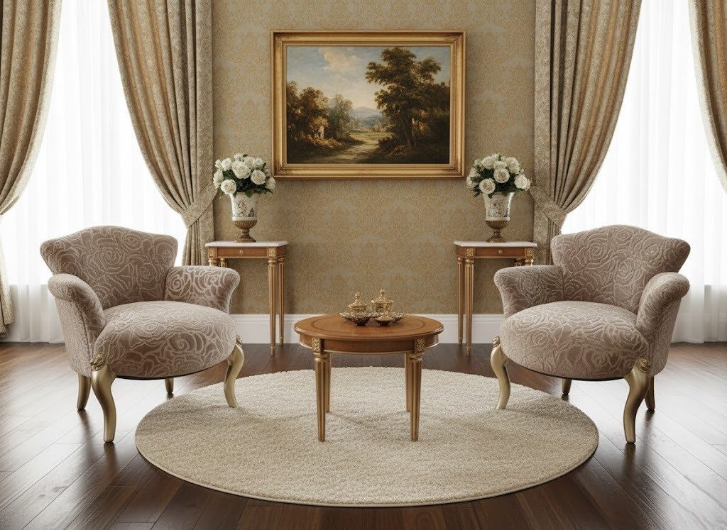 JVmoebel Sessel Designer Lounge Stuhl aus hochwertigem Polster in Barock-Optik (1-St), Made in Europa