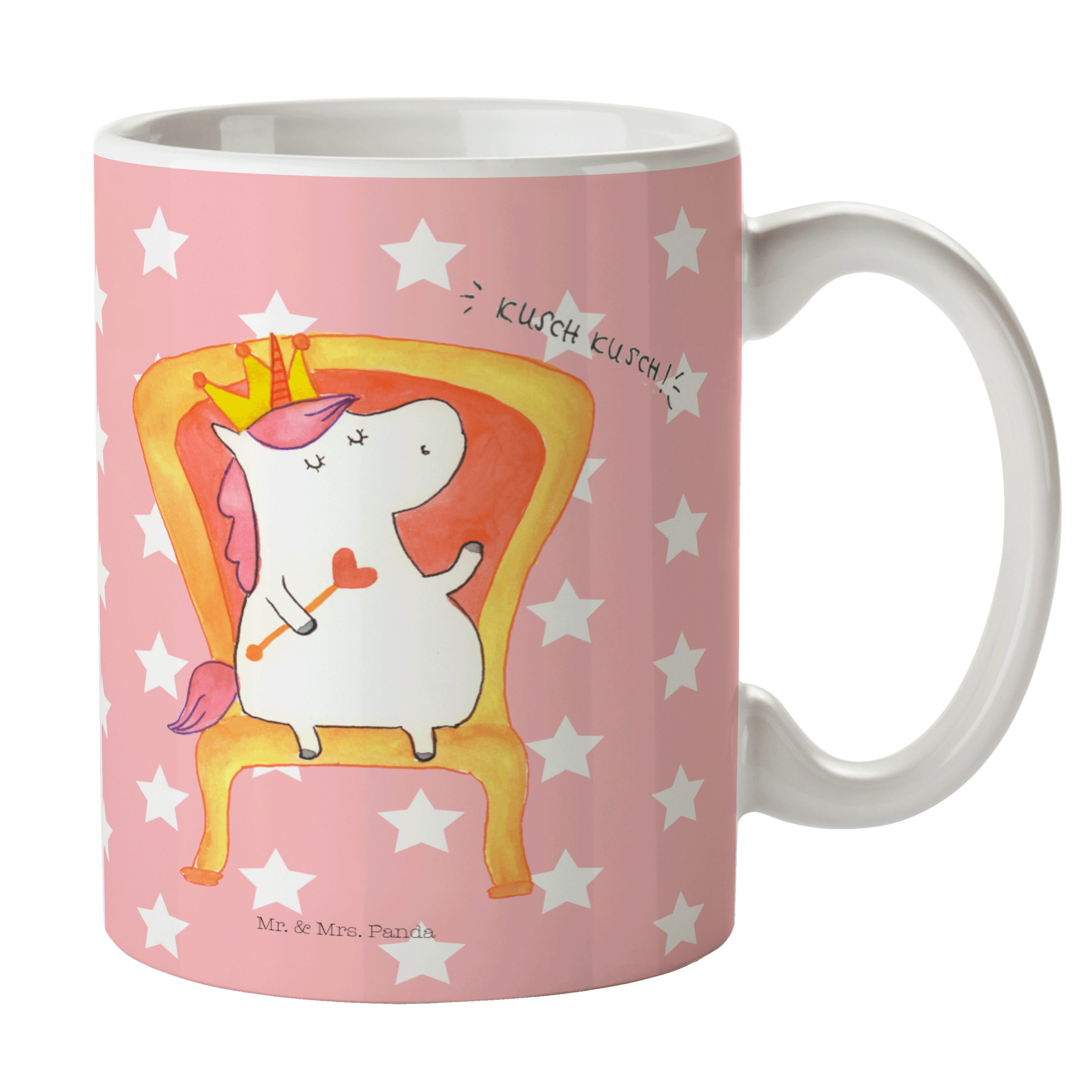 Mr. & Mrs. Panda Tasse Einhorn Prinzessin - Rot Pastell - Geschenk, Tasse, Unicorn, Keramikt, Keramik