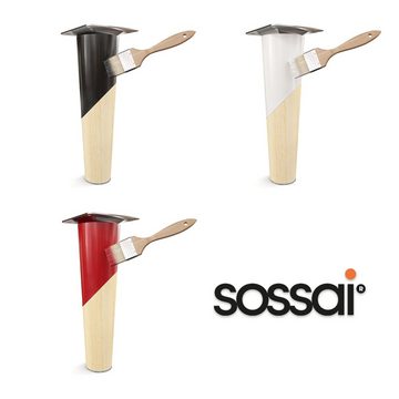 sossai® Möbelfuß Holzfüße Rund schräge Ausführung Öl-Finish / Natur, (4-St), 8cm - 71cm