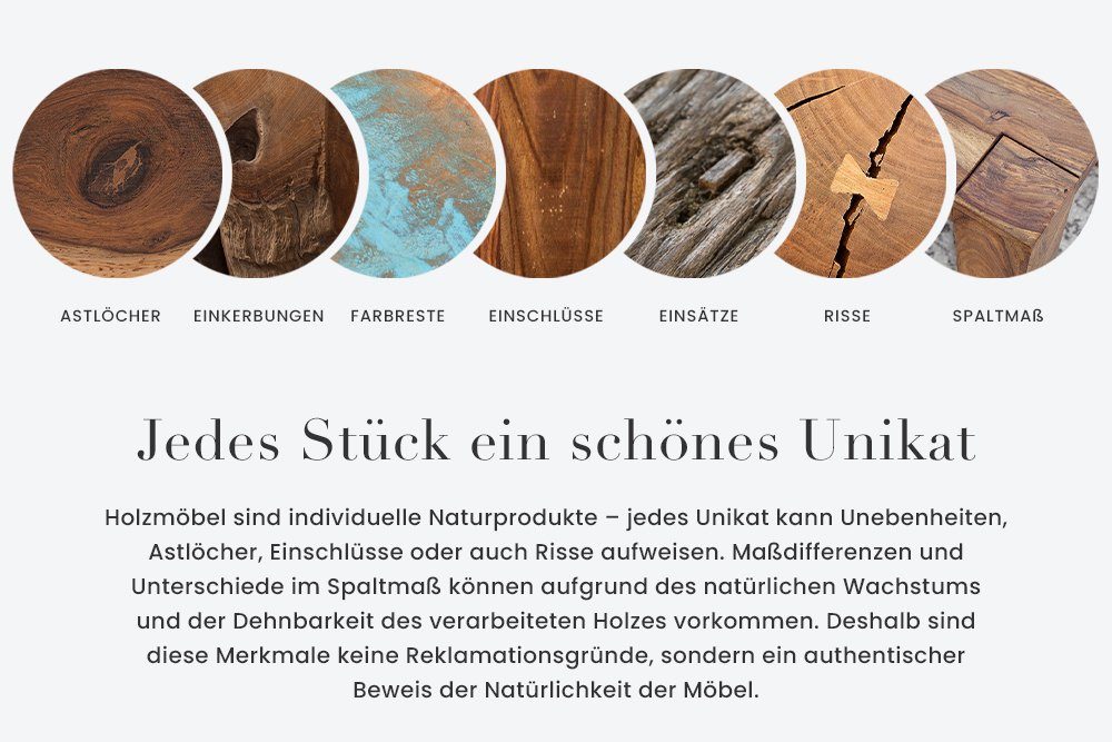 / · SCOOTER Retro Handmade · riess-ambiente rund · Wohnzimmer Design · silber Massivholz Metall · 120cm natur Bartisch 1-St), UPCYCLING (Einzelartikel,