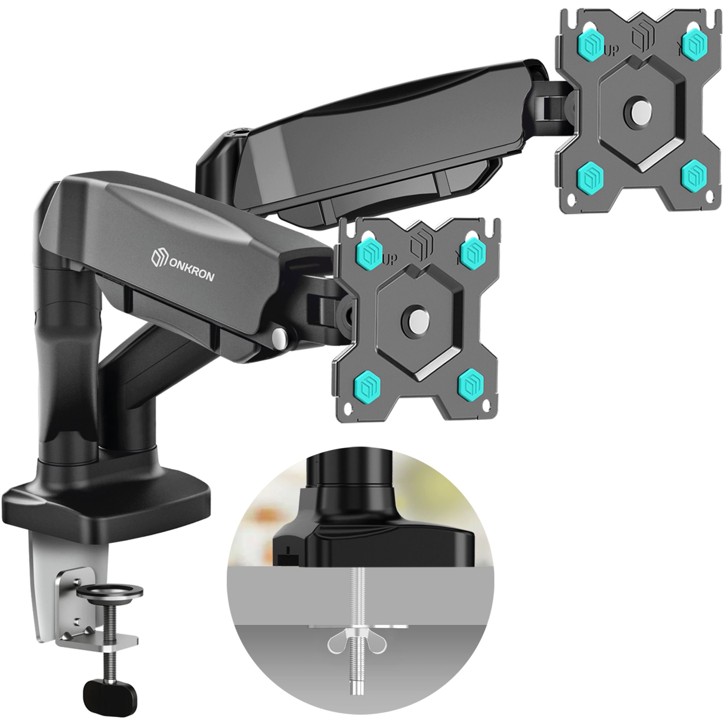 Dual-Monitorarm - VESA-Monitorhalterung für Bildschirme bis 32 (8kg) -  Gelenkiger Monitorarm - Höhenverstellbar/Neig-/Schwenk-/Drehbar -  Tischklemme