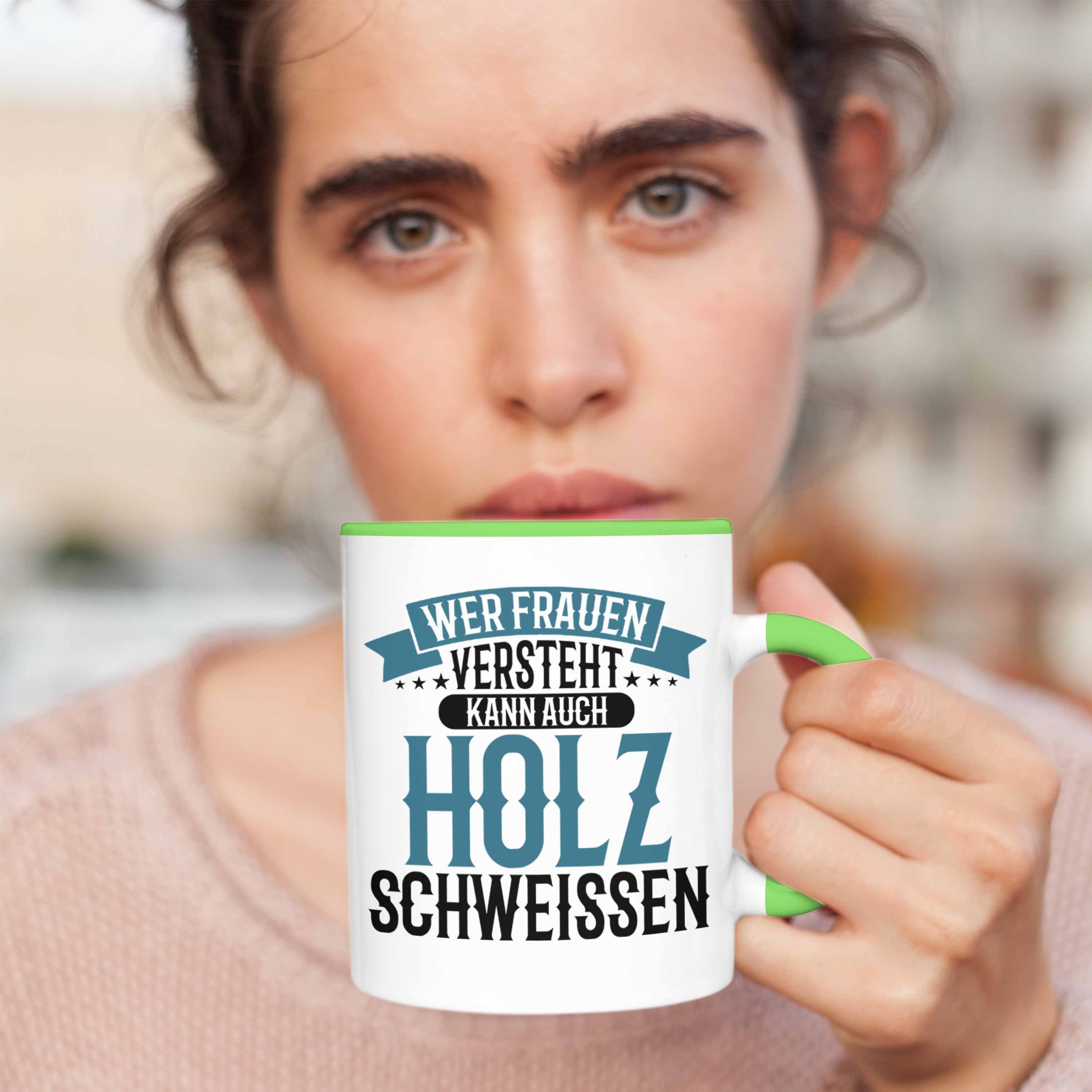 Trendation Tasse Lustige Handwerker Tasse versteht Frauen Geschenkidee Grün "Wer auch kann
