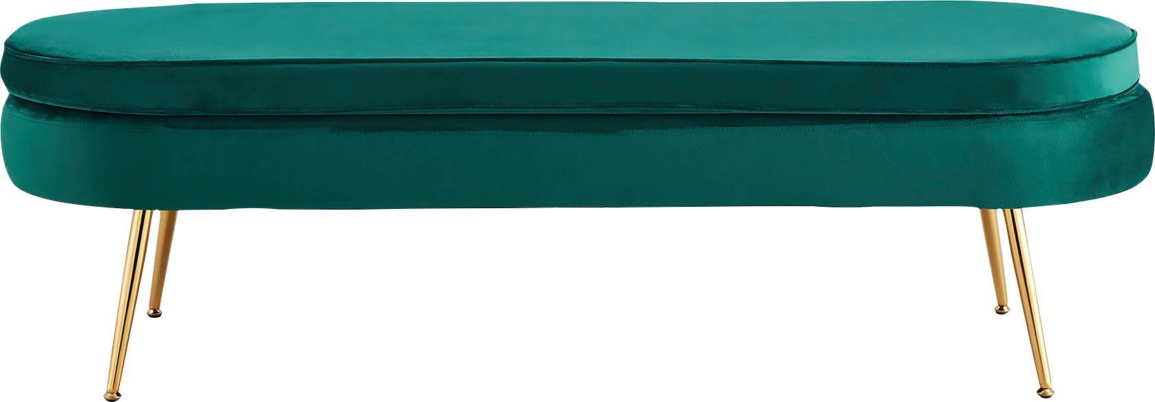 SalesFever Polsterbank Clam Elegante Bank mit Polsterung, Eleganz in Gold: Breite 142cm