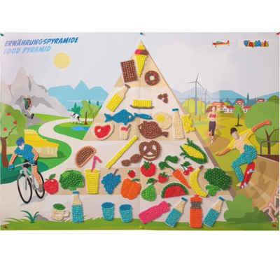 PlayMais Kreativset »PlayMais EDULINE Zubehör Ernährungspyramide zum Basteln ab 5 Jahren, Lernspielzeug zu gesunder & ausgewogener Ernährung, 2 Poster & 41 Bastelvorlagen, fördert Feinmotorik enthalten«, (1-tlg)
