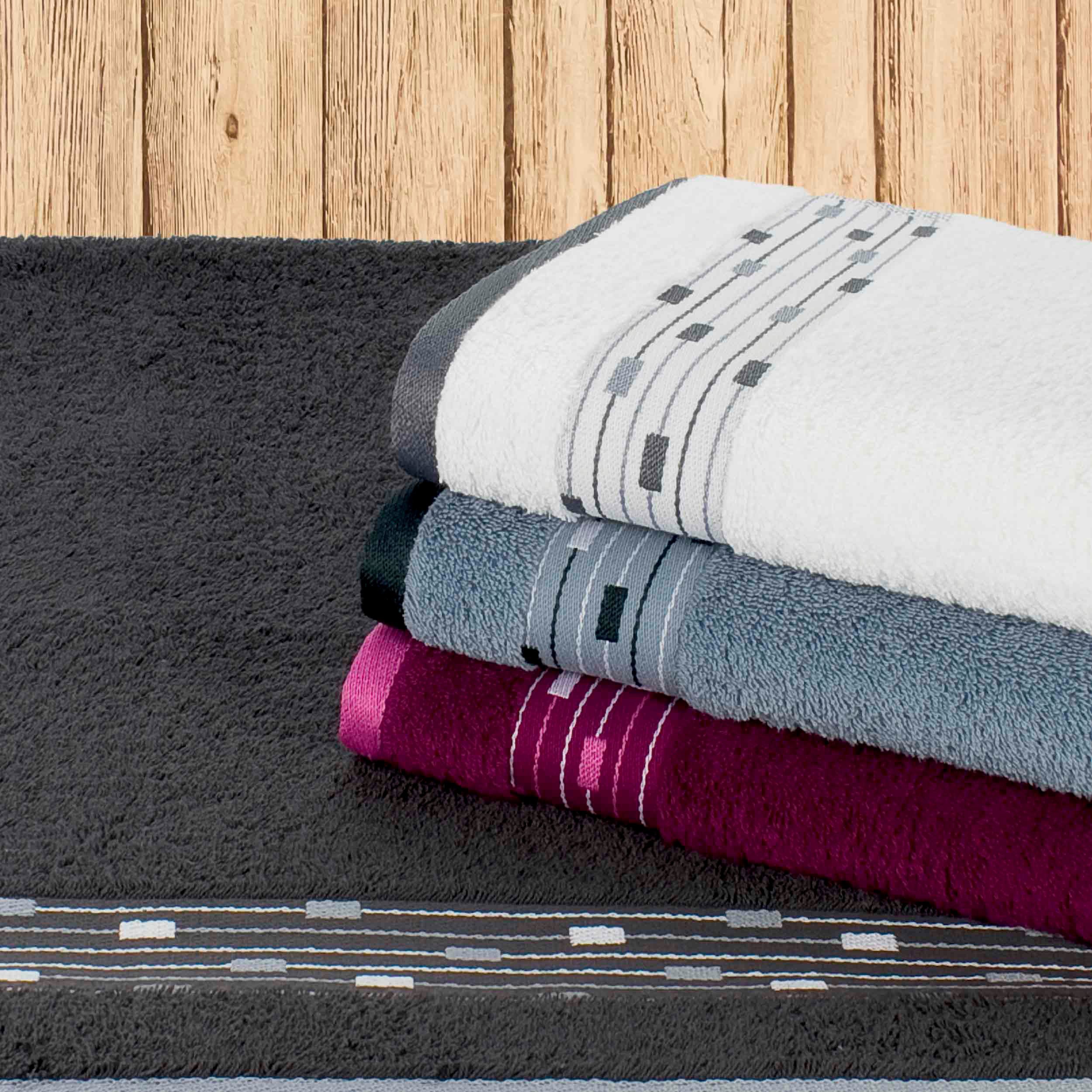 Möve for frottana Badetuch Magic Uni, Walkfrottee (1-St), mit Bordüre aus kleinen Rechtecken